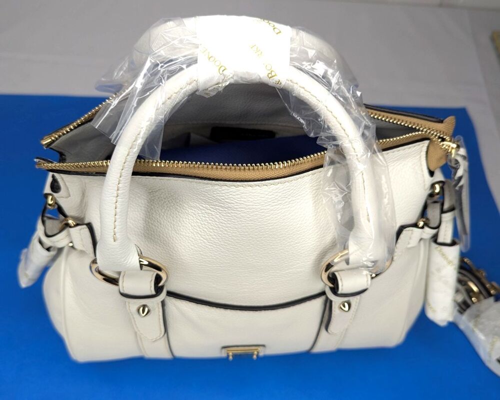 Dooney & Bourke Pebbled Leather Sorrento Satchel 30 with Pocket - Off White, NWT - Picture 6 of 12